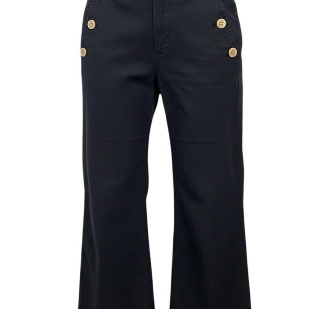 French Girl Wide Leg Sailor Pants Mint Velvet European Quiet Luxury  Size 2 Navy